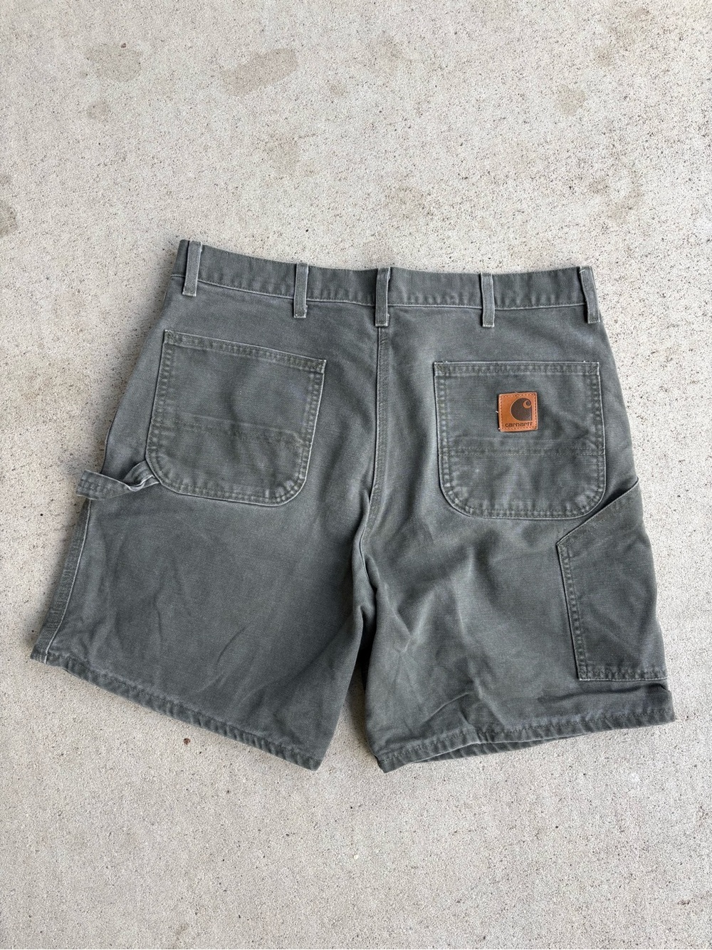 Vintage 2000 Baggy Carhartt Moss Green B25 MOS Carpenter Shorts 38